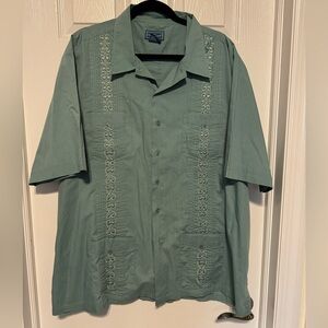 TropiCool Embroidered Button Down Shirt 2XL